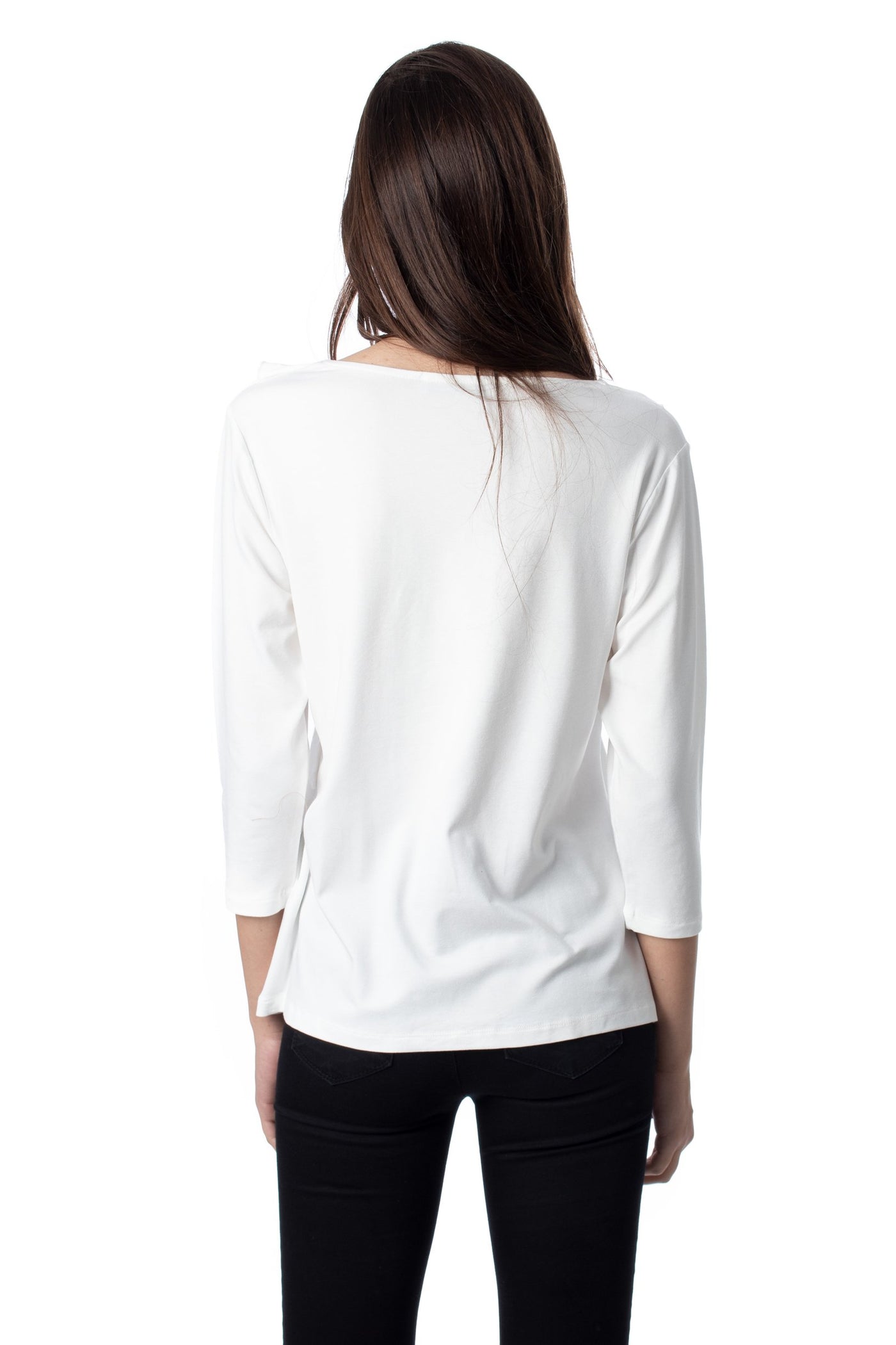 chassca frilled V-neck 3/4 sleeve blouse - Breakmood