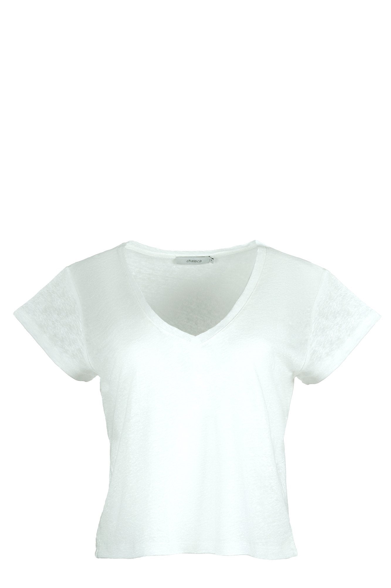 chassca basic V-neck loose fit linen t-shirt - Breakmood