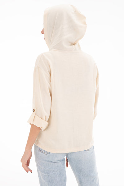 Chassca Cotton Shirt Jacket With Hood