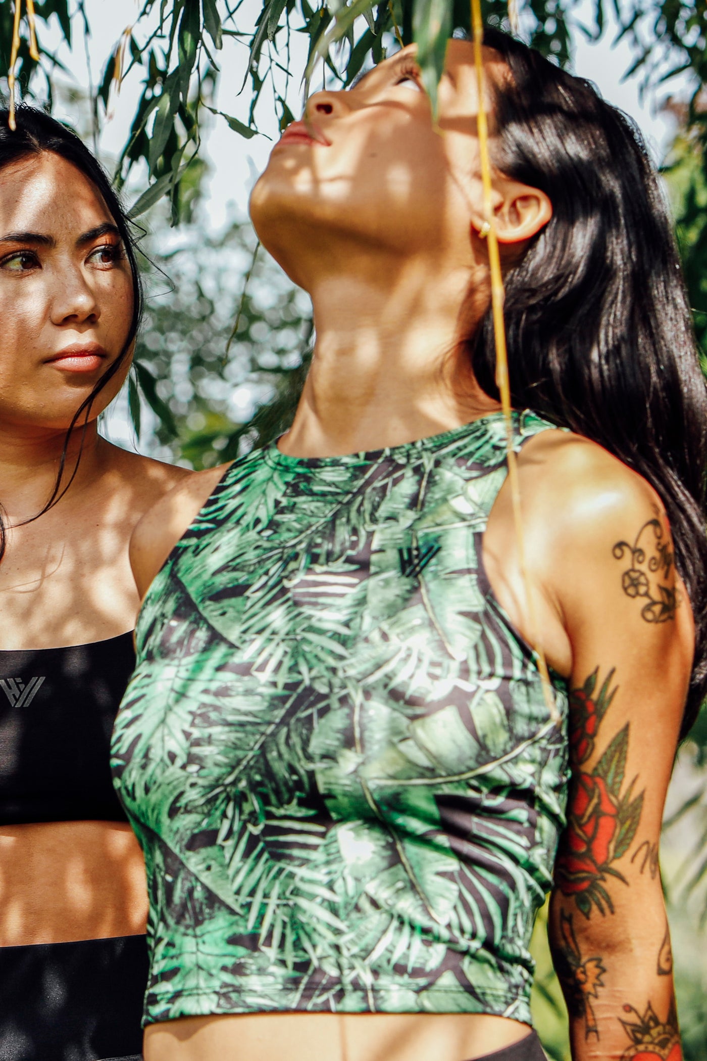 Hill & Dale Sports Crop Top With Leaf Print