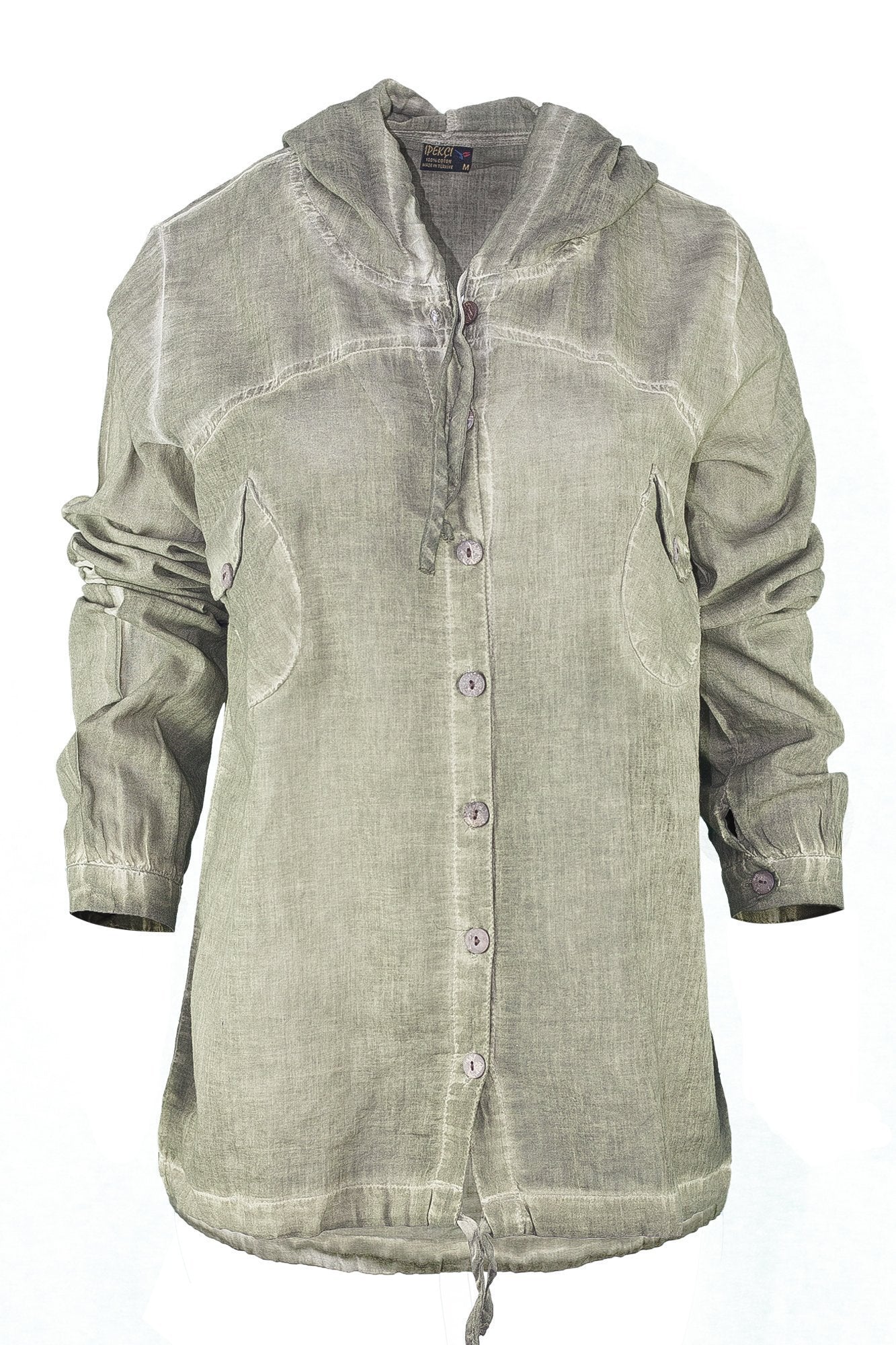 garment dyed khaki shirt with hood top ipekci 