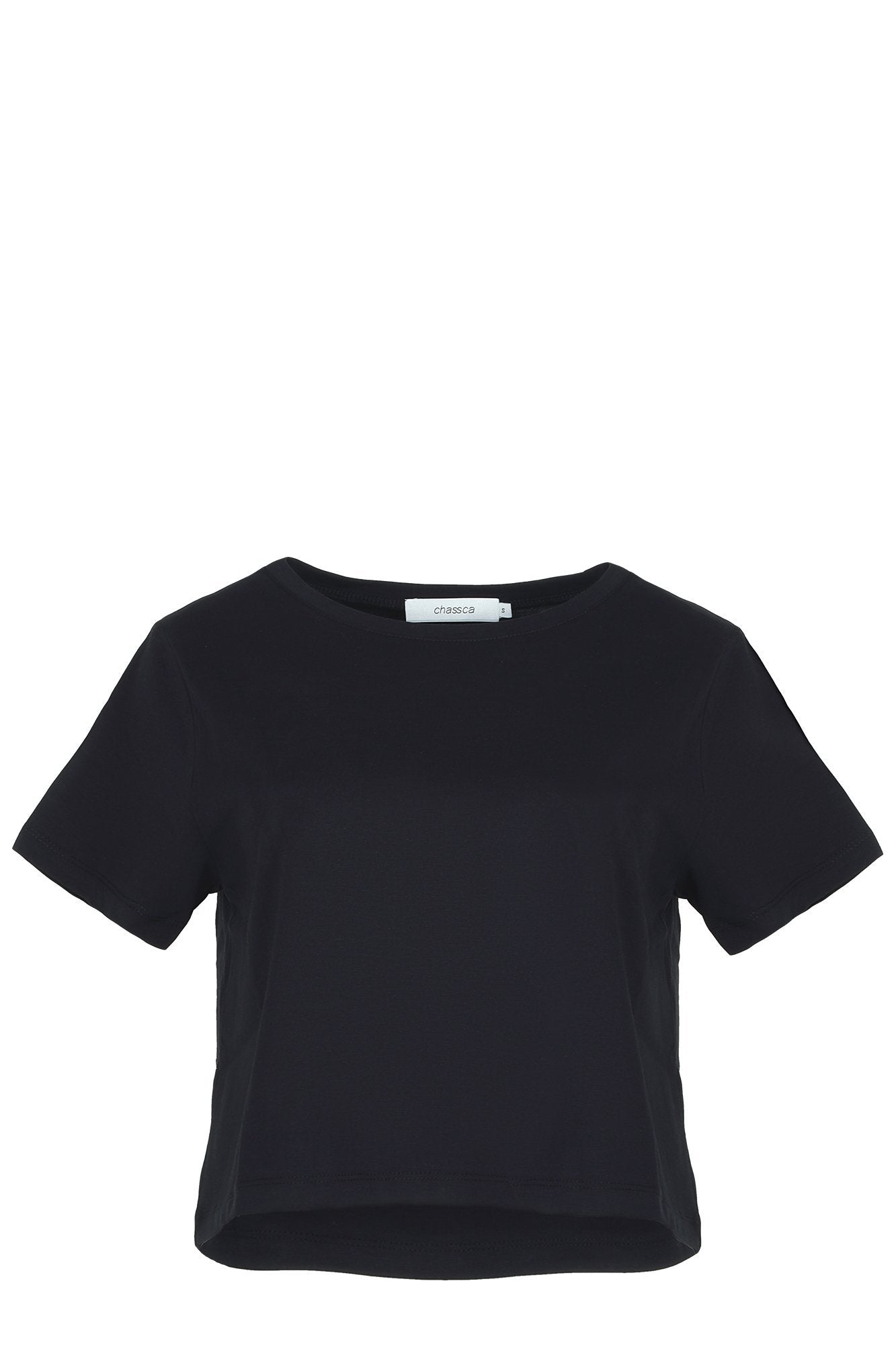 chassca basic boat-neck loose crop top t-shirt - Breakmood