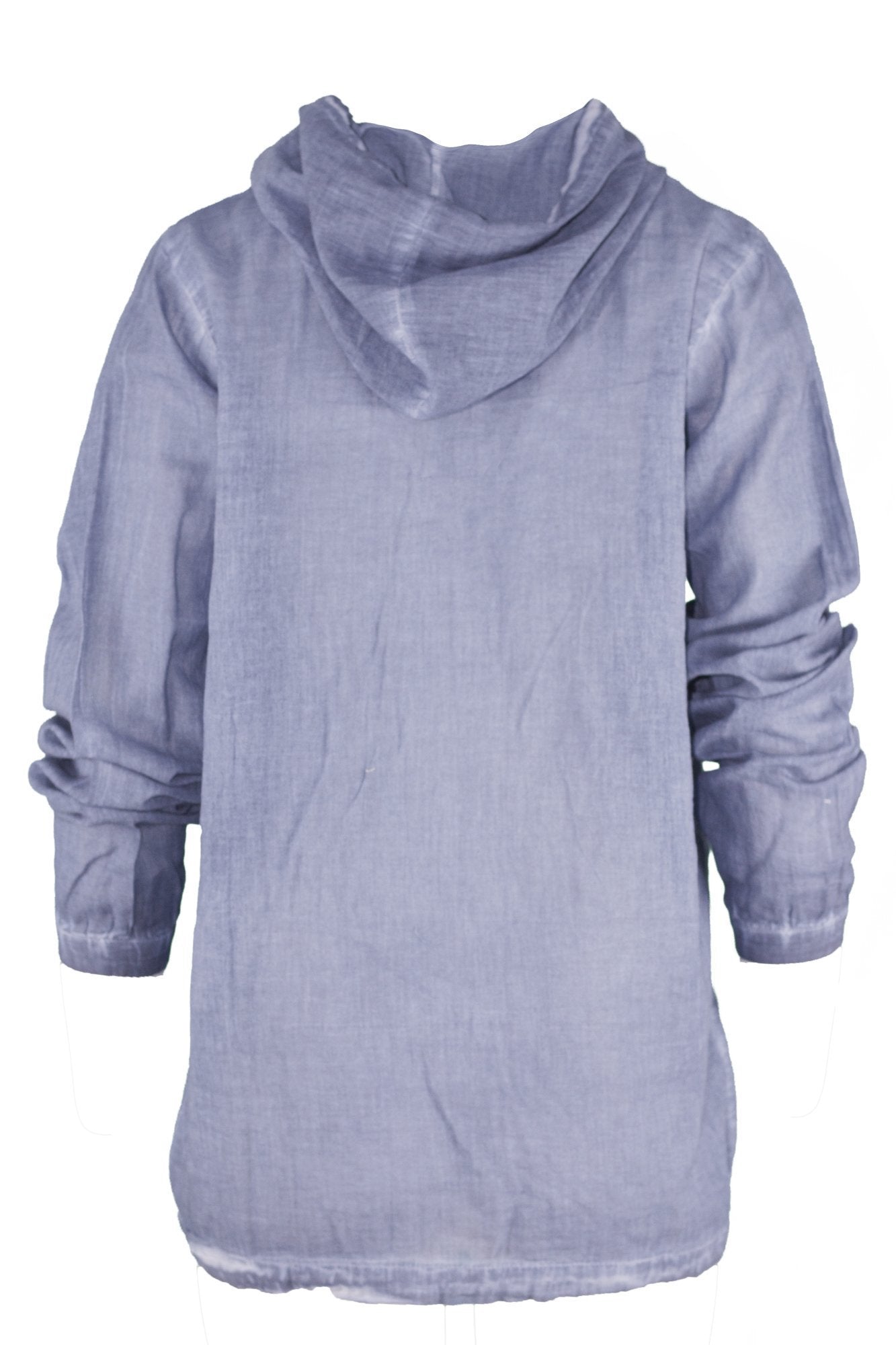 garment dyed denim color shirt with hood top ipekci 