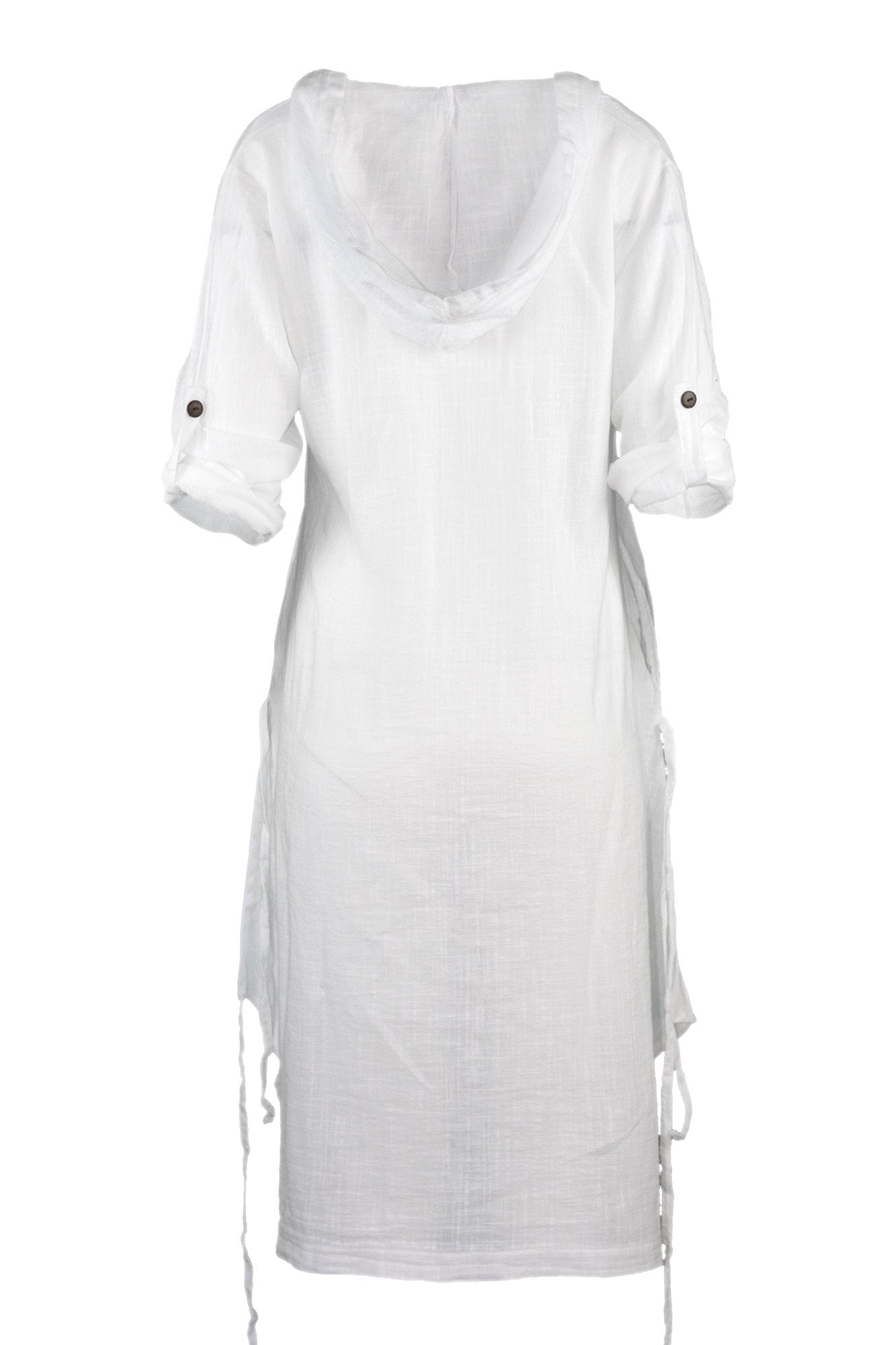 long sleeve white casual dress with hood dress ipekci 