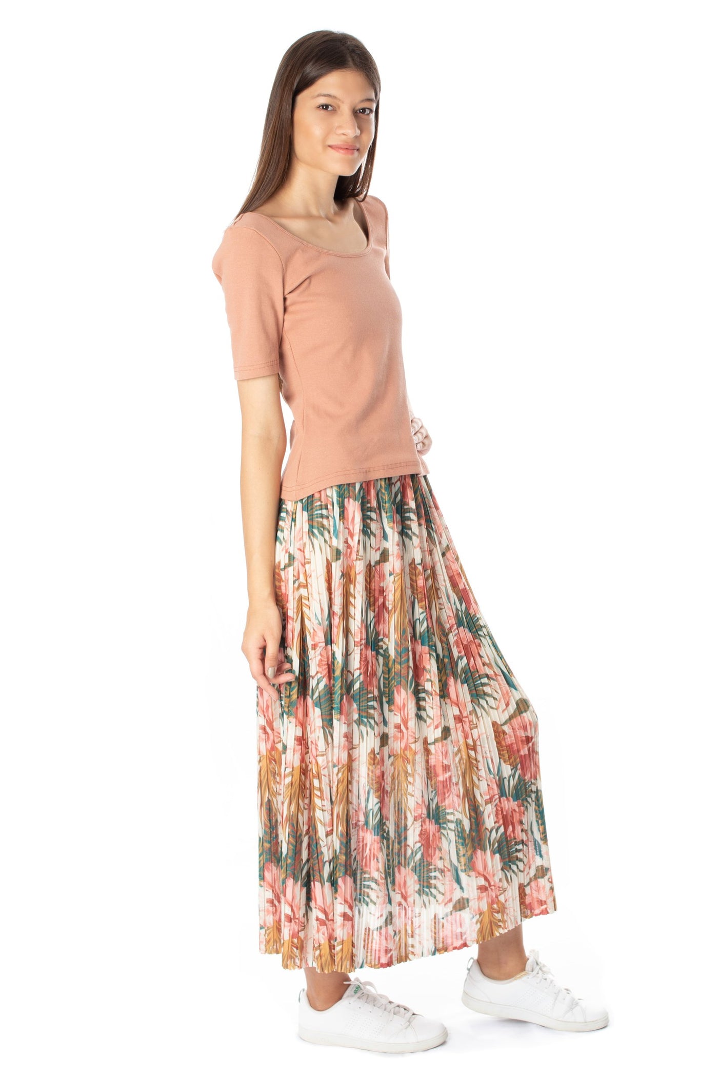chassca floral printed maxi pleated skirt - Breakmood