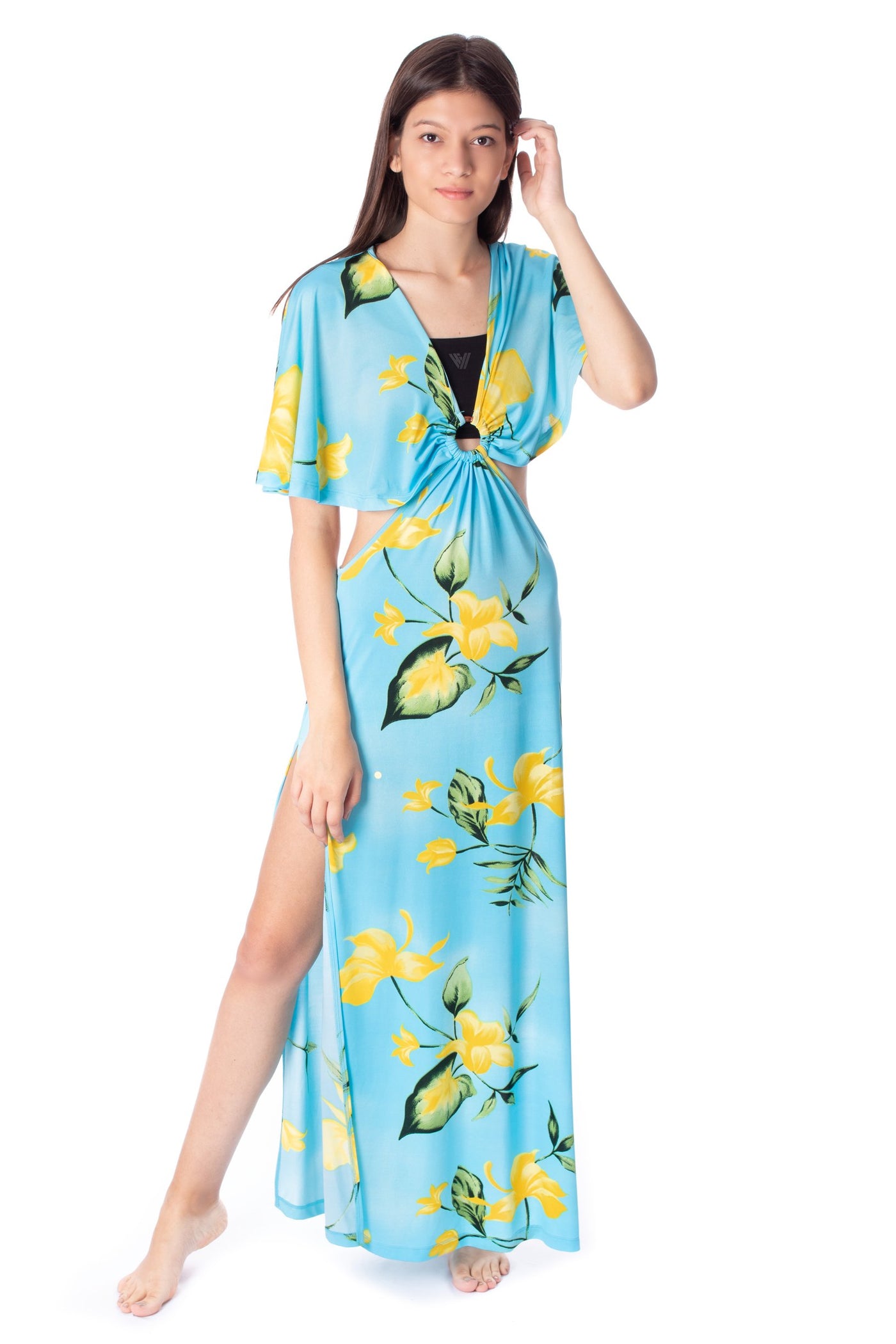 chassca printed beach maxi dress with ring detail - Breakmood