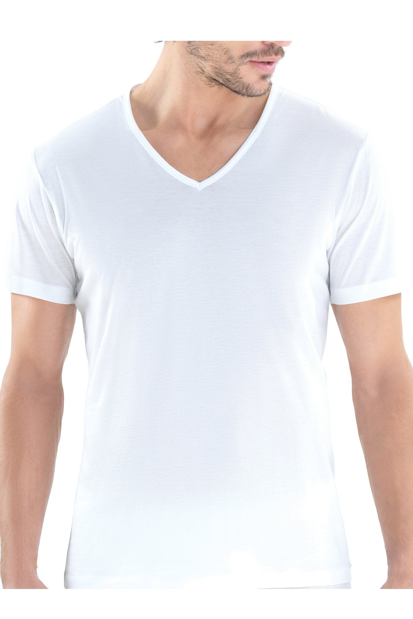 Mens' T-Shirt underwear blackspade White L 50% Supima 50% Micromodal