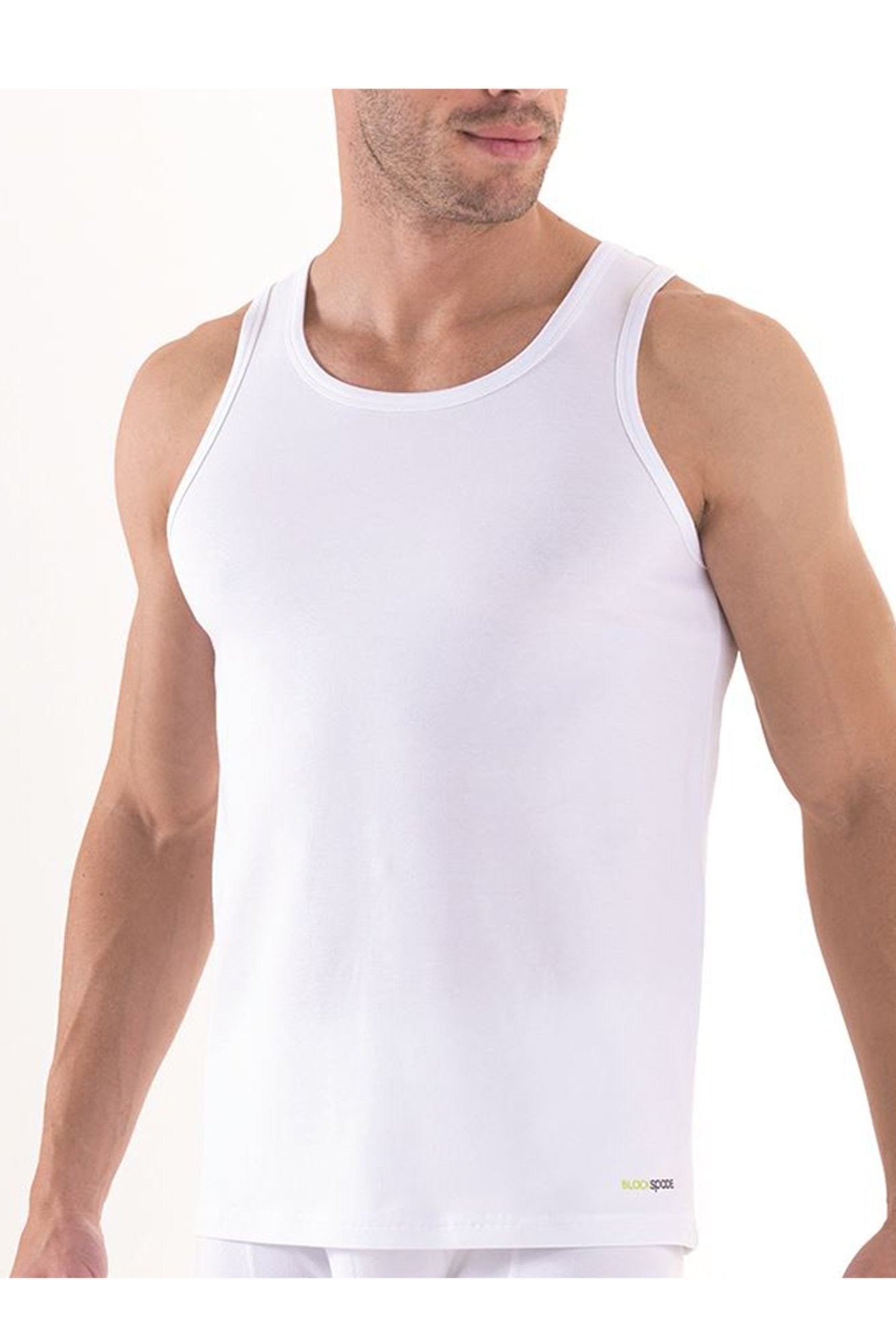 Mens' Singlet underwear blackspade White L 95% Cotton 5% Elastane