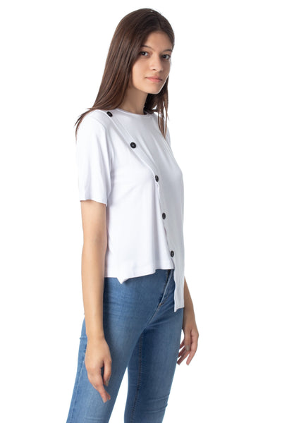 chassca crew-neck biased front blouse - Breakmood