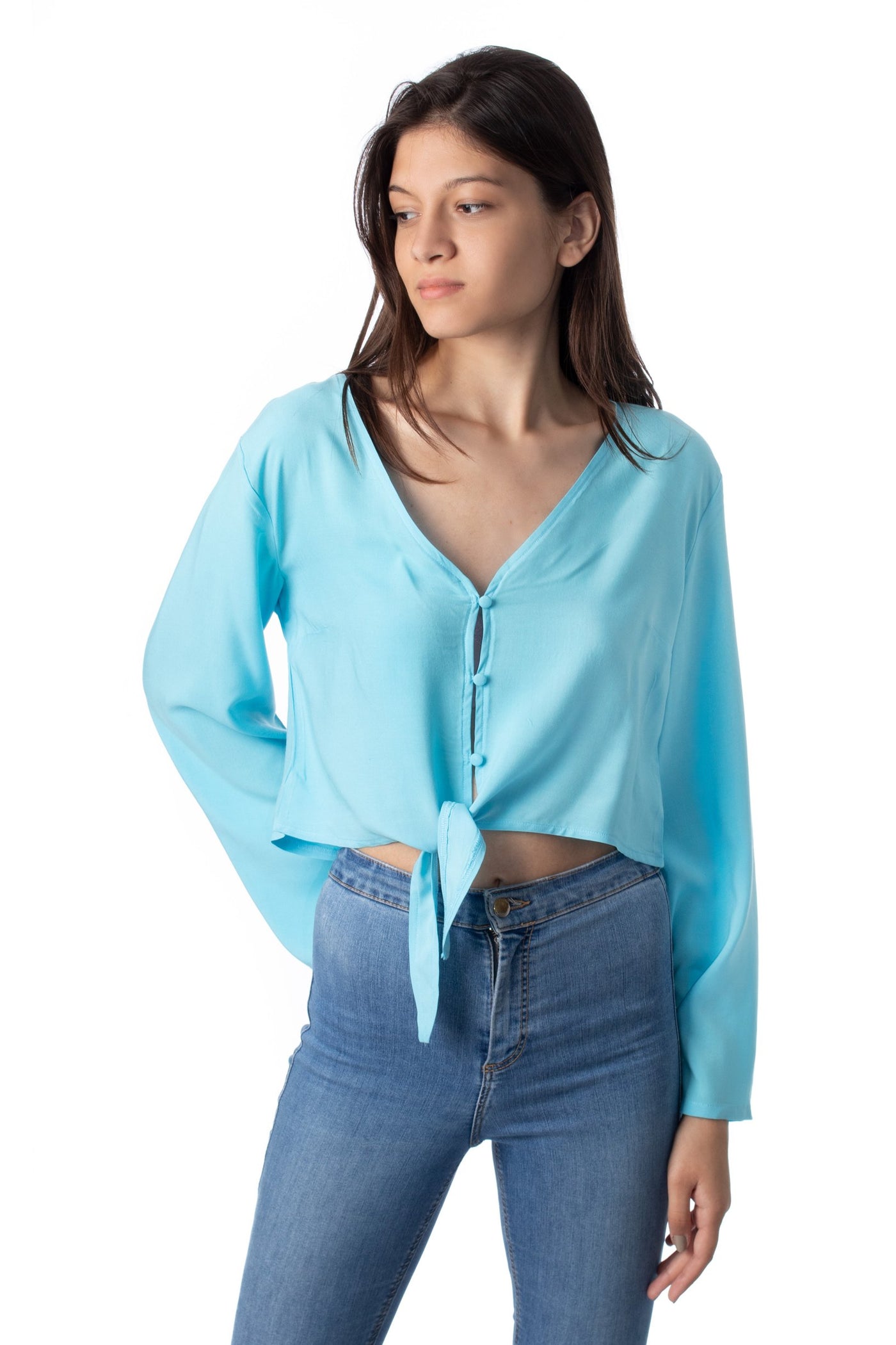 chassca long sleeve tie front shirt - Breakmood