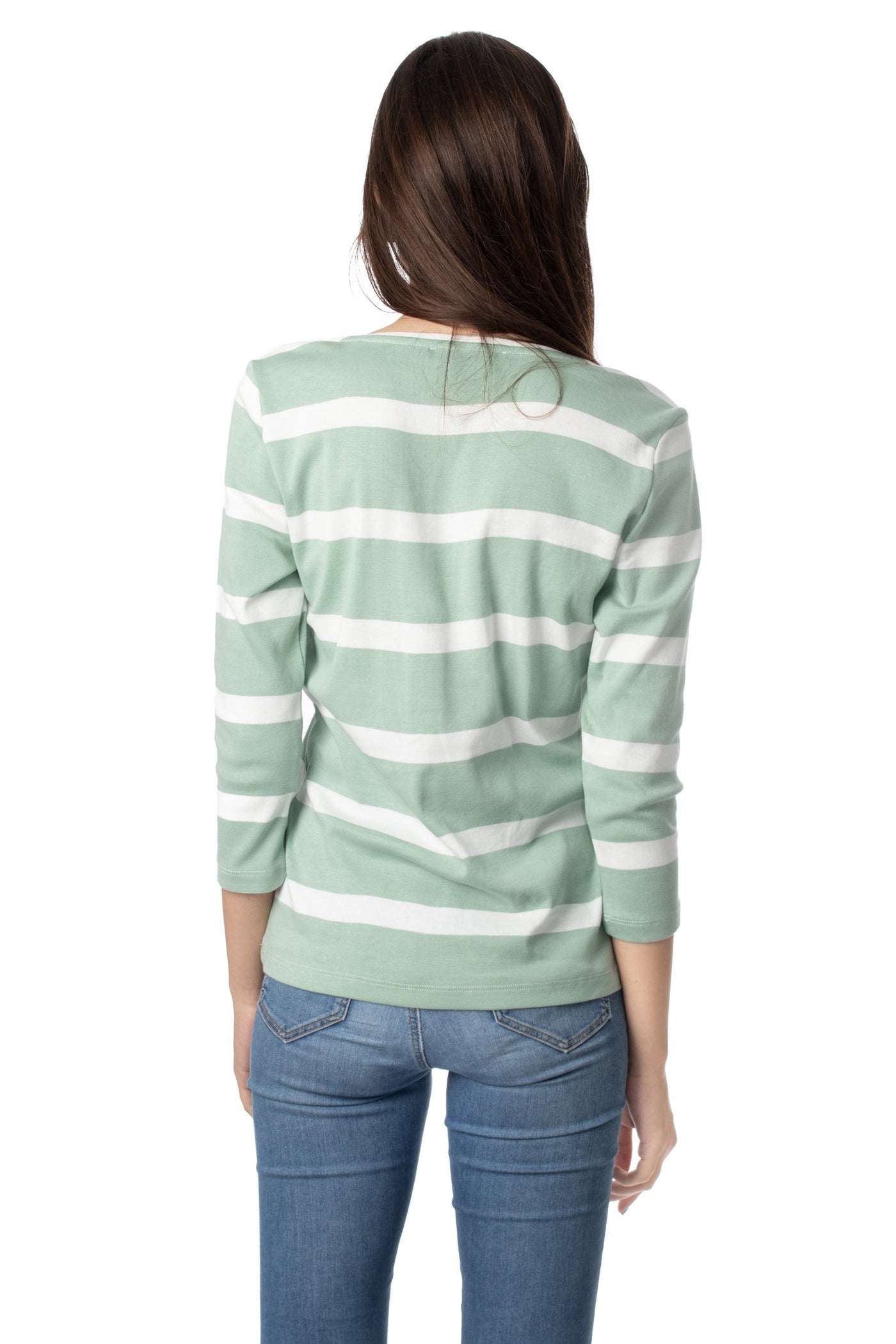 chassca  boat neck with button striped  t-shirt - Breakmood