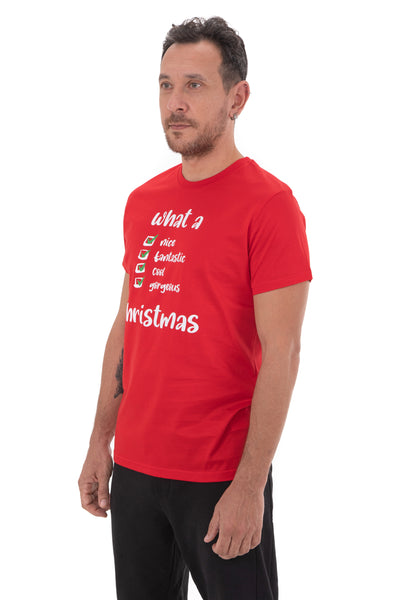 Hill & Dale Merserized Cotton Check List Christmas T-Shirt