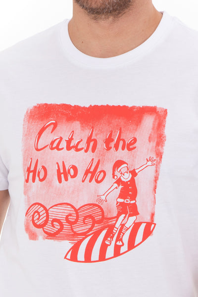Hill & Dale Merserized Cotton Surfing Santa T-Shirt
