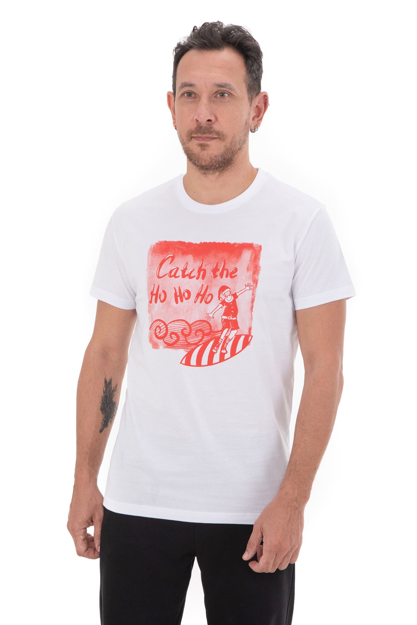 Hill & Dale Merserized Cotton Surfing Santa T-Shirt