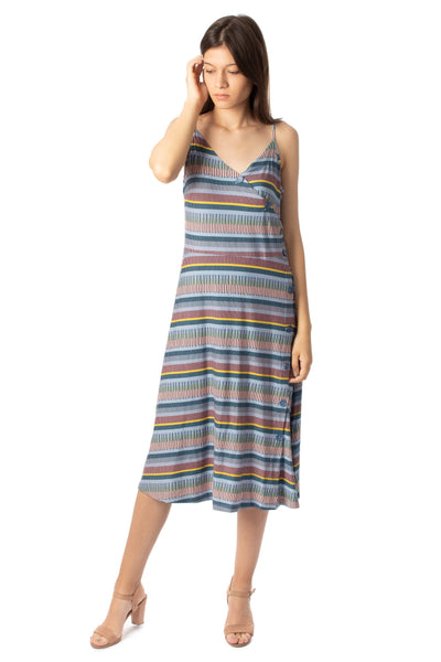 chassca printed midi stripy sun dress - Breakmood