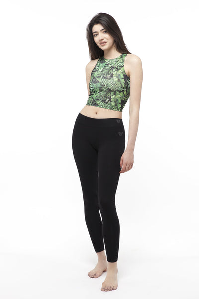 hill & dale sports crop top with leaf print top hill & dale 
