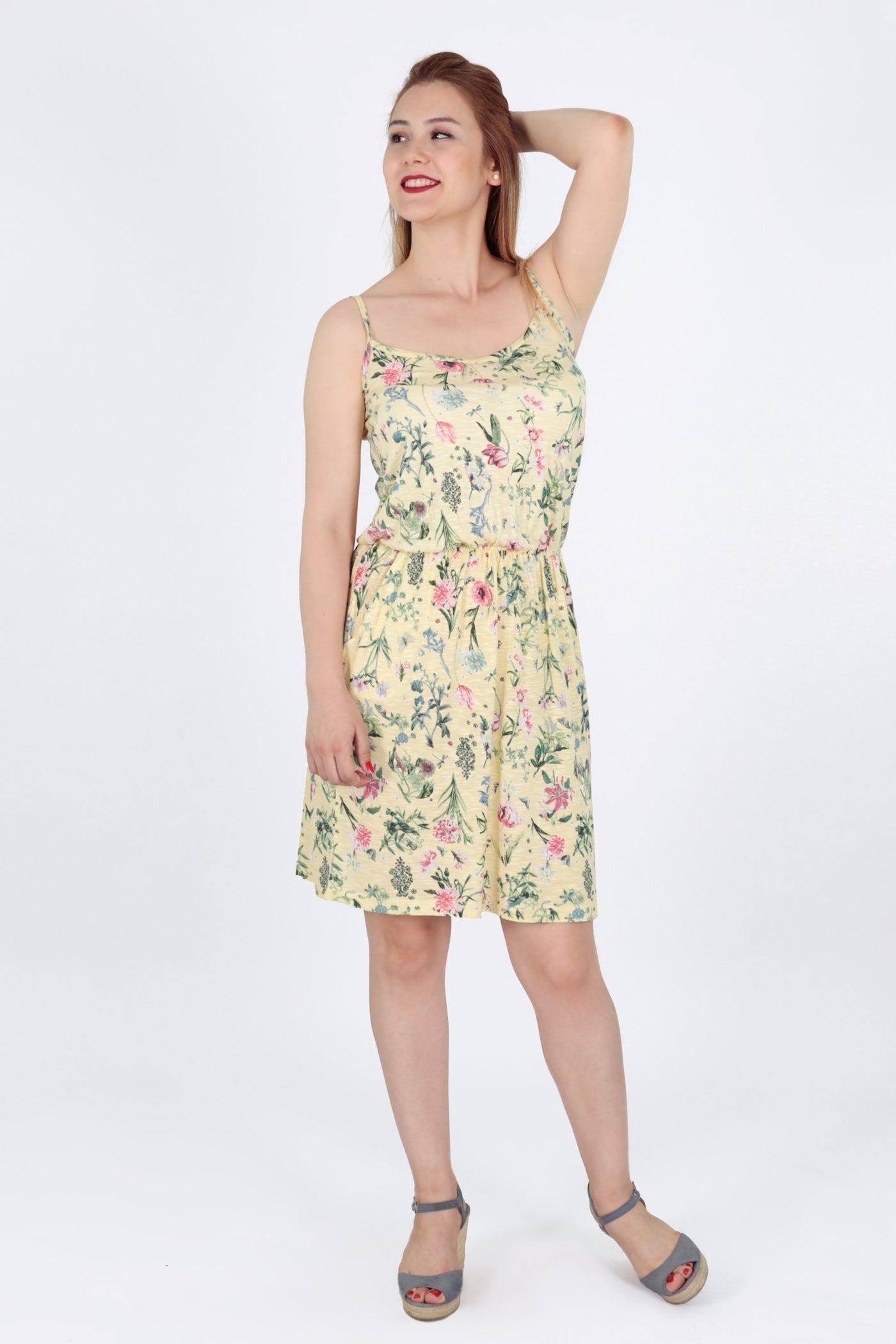 chassca printed midi floral sun dress - Breakmood