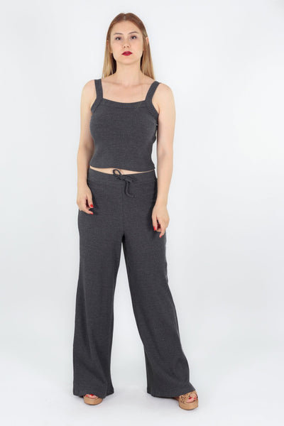 chassca antra marl singlet top with wide leg pant - Breakmood