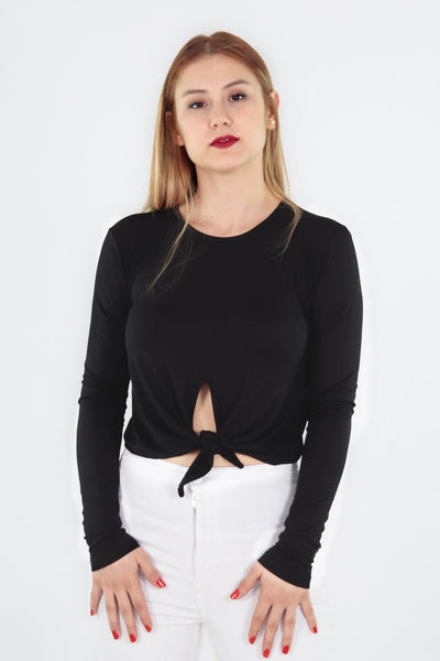 chassca boat-neck tie front top - Breakmood