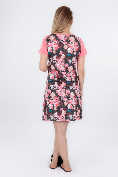chassca short sleeve nightdress with floral print - Breakmood