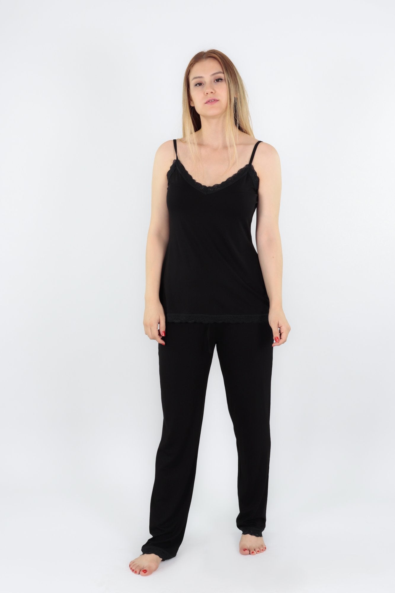 chassca singlet & pant pyjama set with lace detail - Breakmood