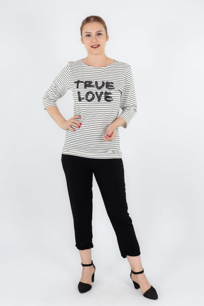 chassca boat neck striped true love t-shirt - Breakmood