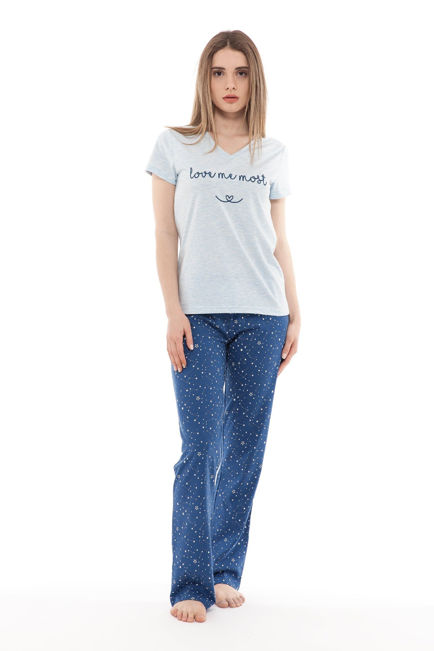 chassca tee & pant pyjama set with galaxy print - Breakmood