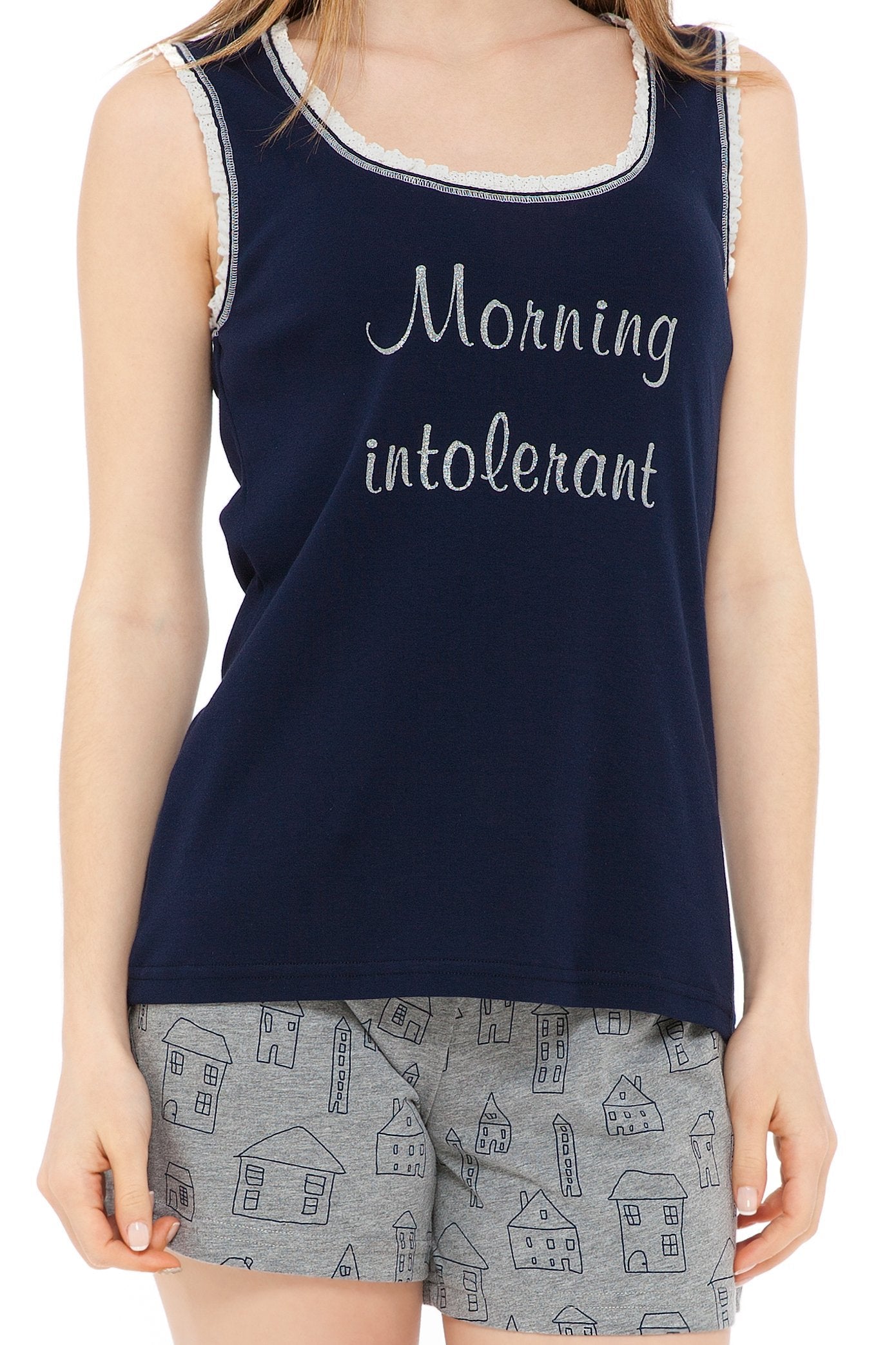 chassca singlet & short morning intolerant pyjama set - Breakmood