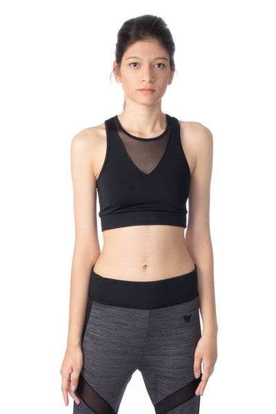 Hill & Dale Sports Crop Top With Mesh On Chest