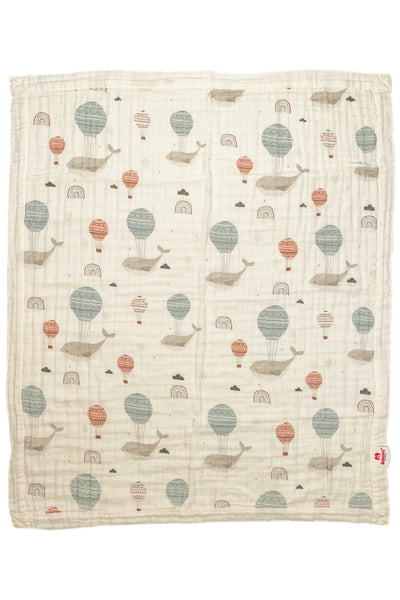 Beberotti Organic 4 Layer Muslin Baby Blanket With Print, 80x95 cm