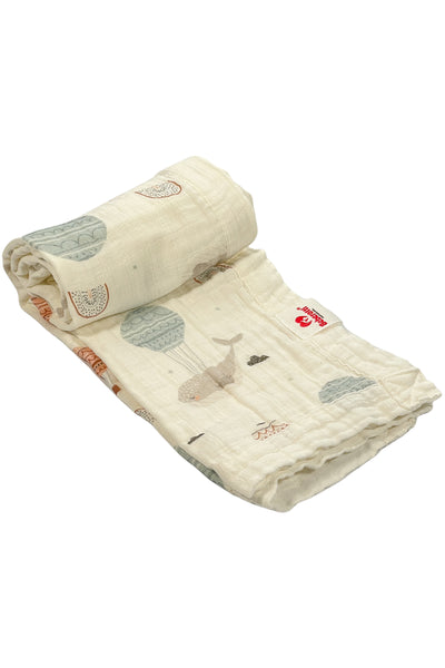 Beberotti Organic 4 Layer Muslin Baby Blanket With Print, 80x95 cm