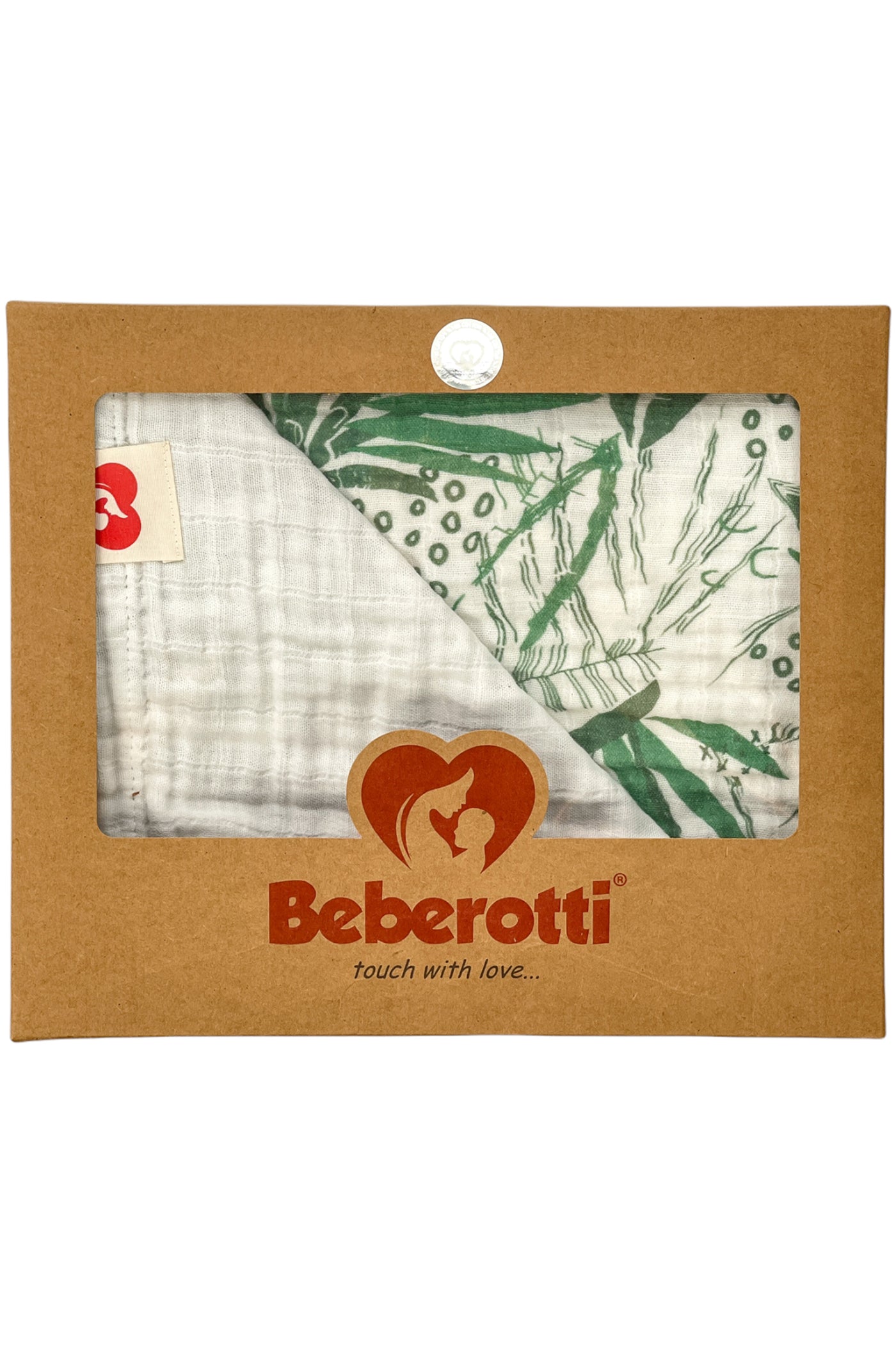 Beberotti Organic Double Sided 4 Layer Muslin Baby Blanket, 100x145 cm