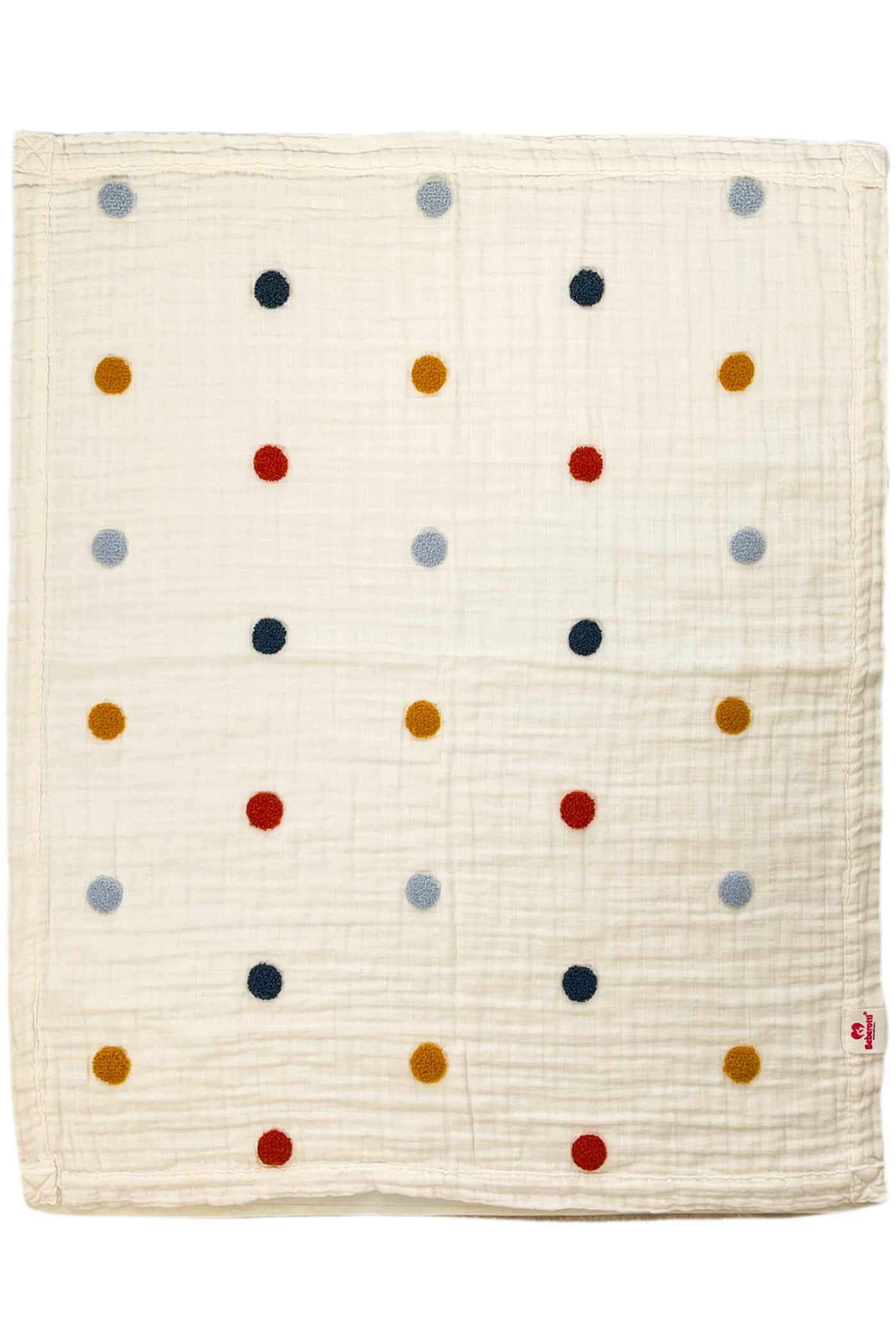 Beberotti Organic 4 Layer Muslin Baby Blanket With Embroidery, 80x95 cm