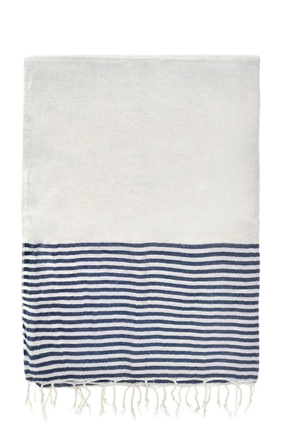 navy stripe dervish peshtemal cotton-linen-bamboo turkish towels chassca 