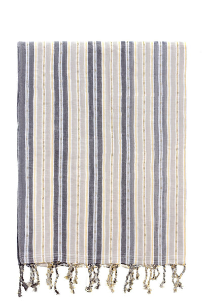 yellow grey stripe peshtemal turkish towels chassca 