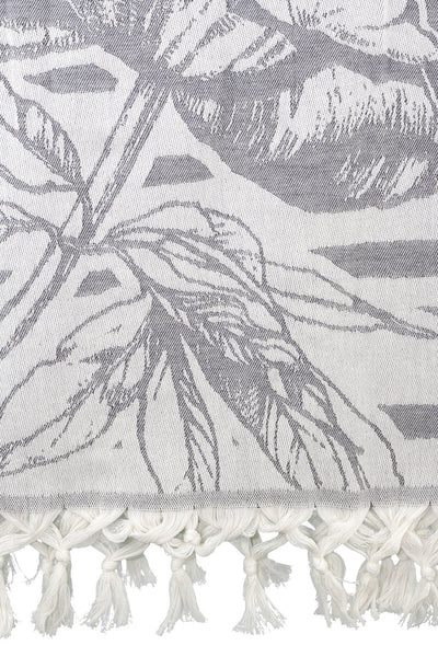 grey flower jacquard peshtemal turkish towels dost 