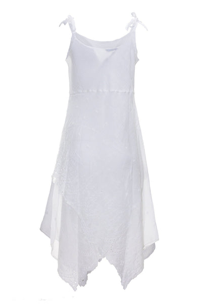 white cami maxi dress with embroidery dress ipekci 