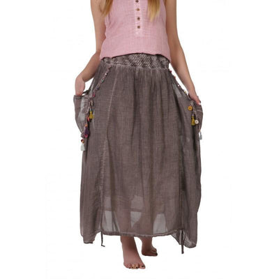 garment dyed brown authentic skirt bottoms ipekci 