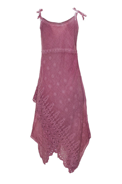 pink cami maxi dress with embroidery dress ipekci 