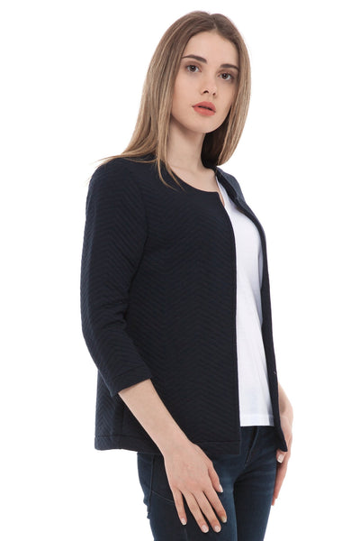 chassca navy quilted 3/4 arm jacket - Breakmood
