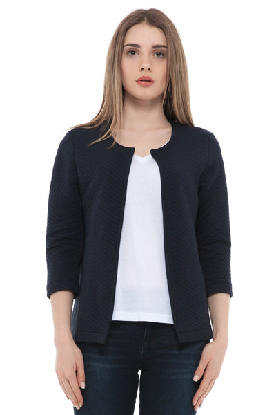chassca navy quilted 3/4 arm jacket - Breakmood